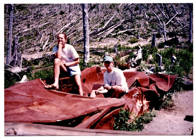 the author on a trip at Mount St Helens