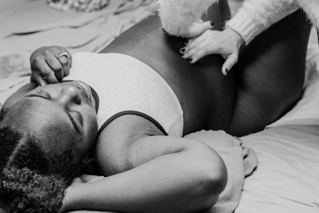 Kela Birthing at home with a black doula