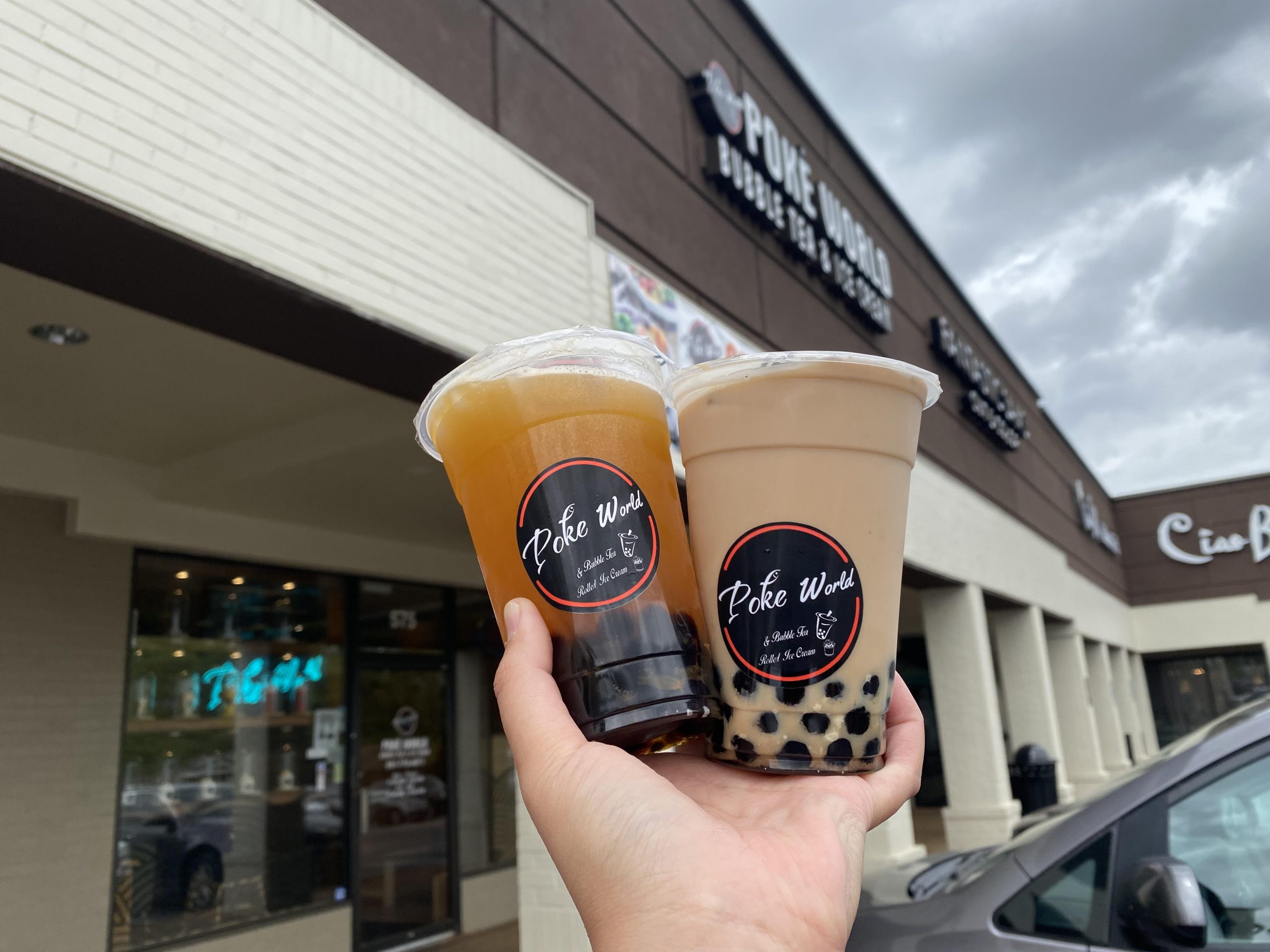 Two boba drinks