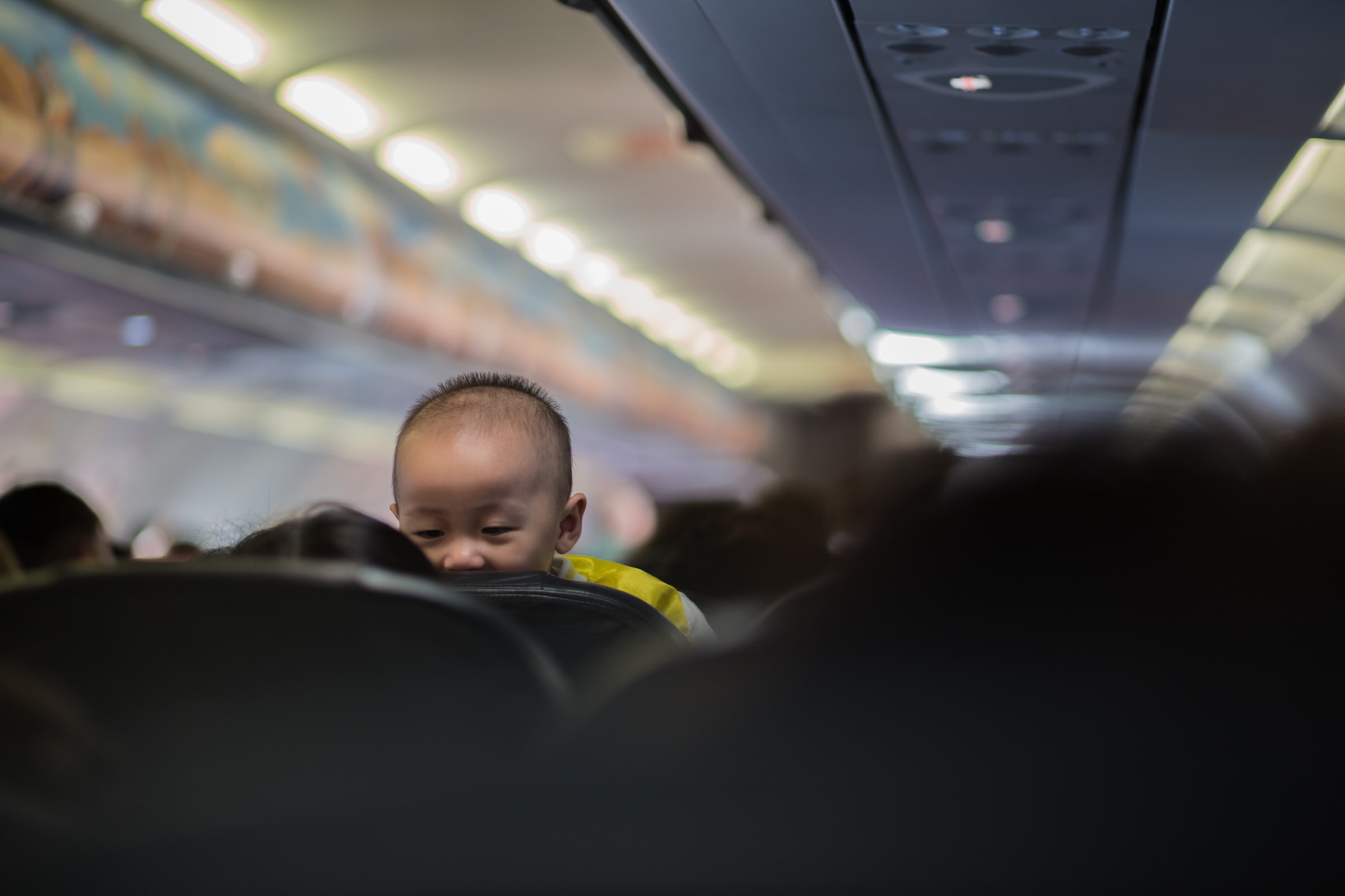 Picture of baby on airplane