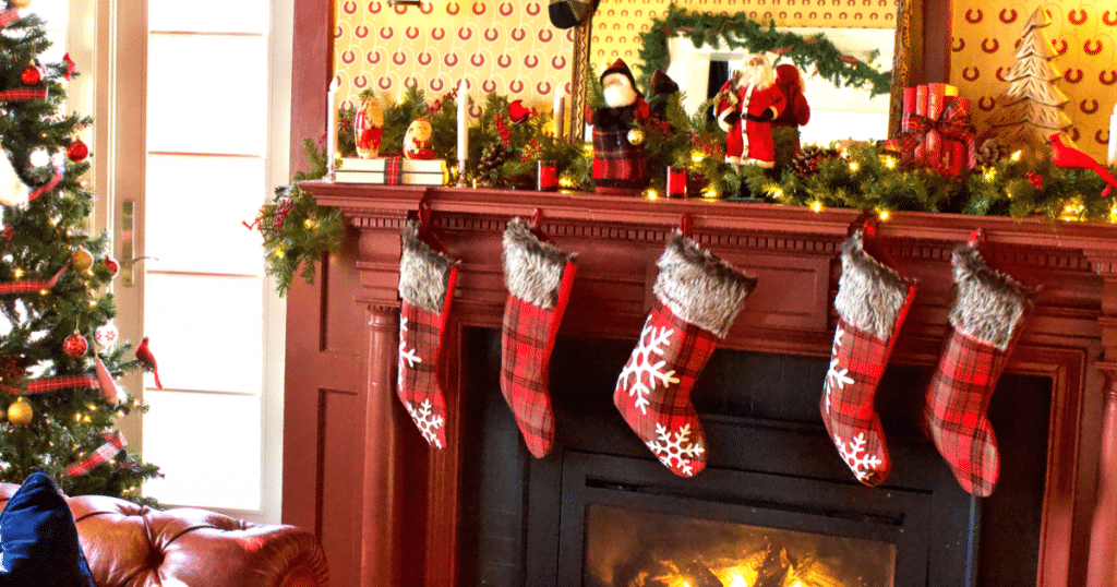 stockings hung by a chimney