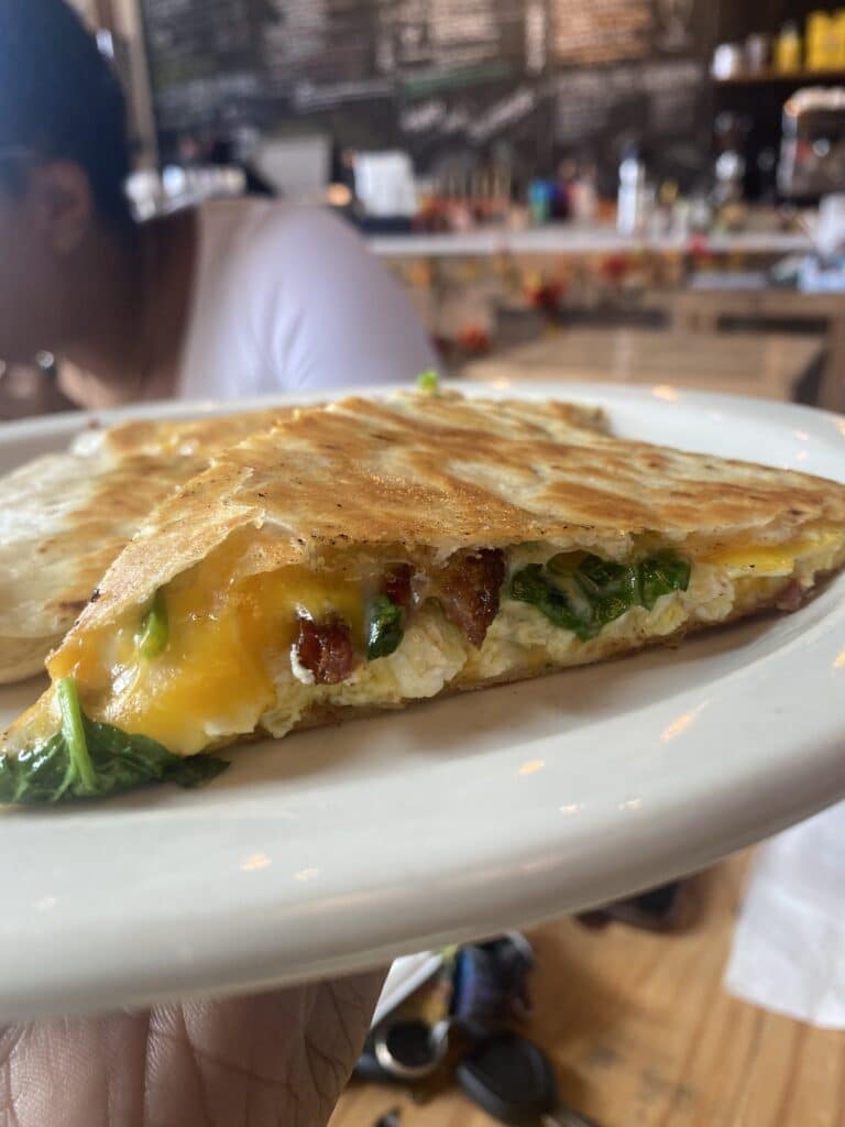 breakfast quesadilla from Inspire Community Cafe