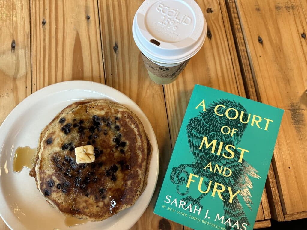 a book and a pancake from Inspire Cafe