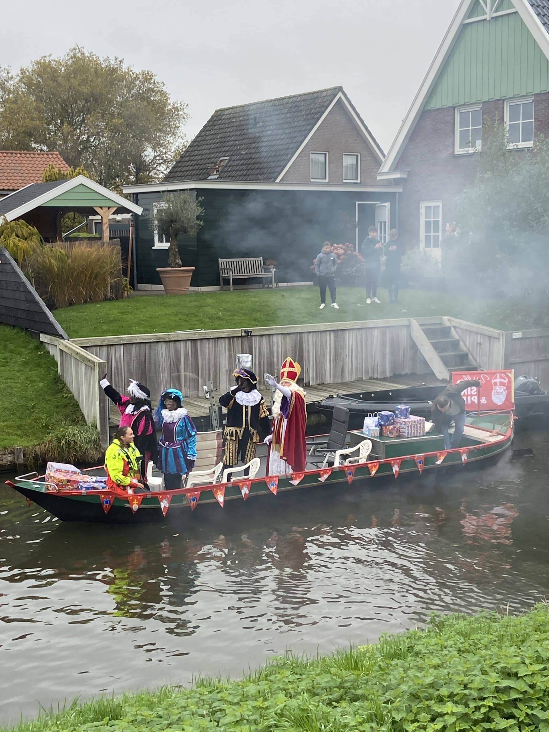 Sinterklaas coming in on a boat