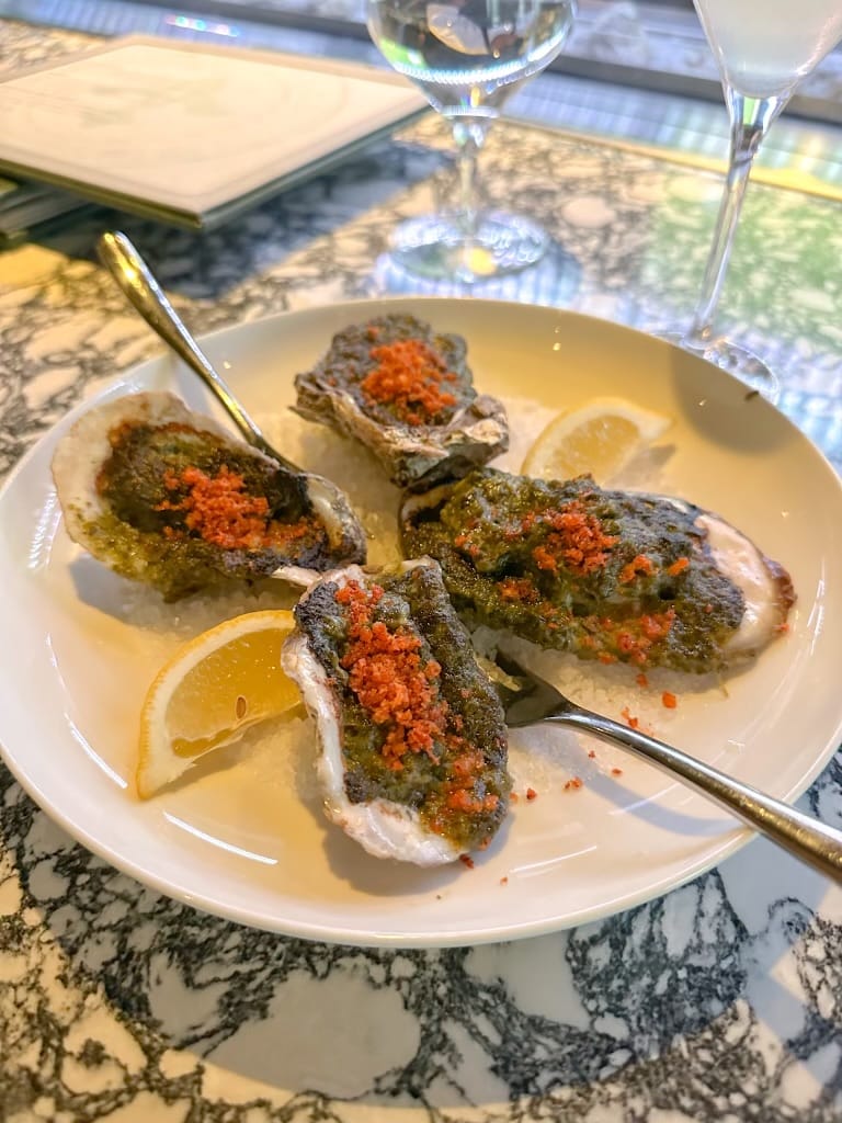 oysters Rockefeller at Restaurant Iris