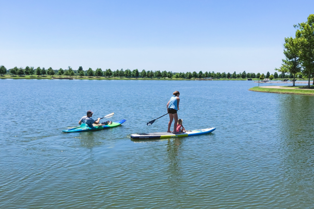 paddle boarding at Shelby Farms