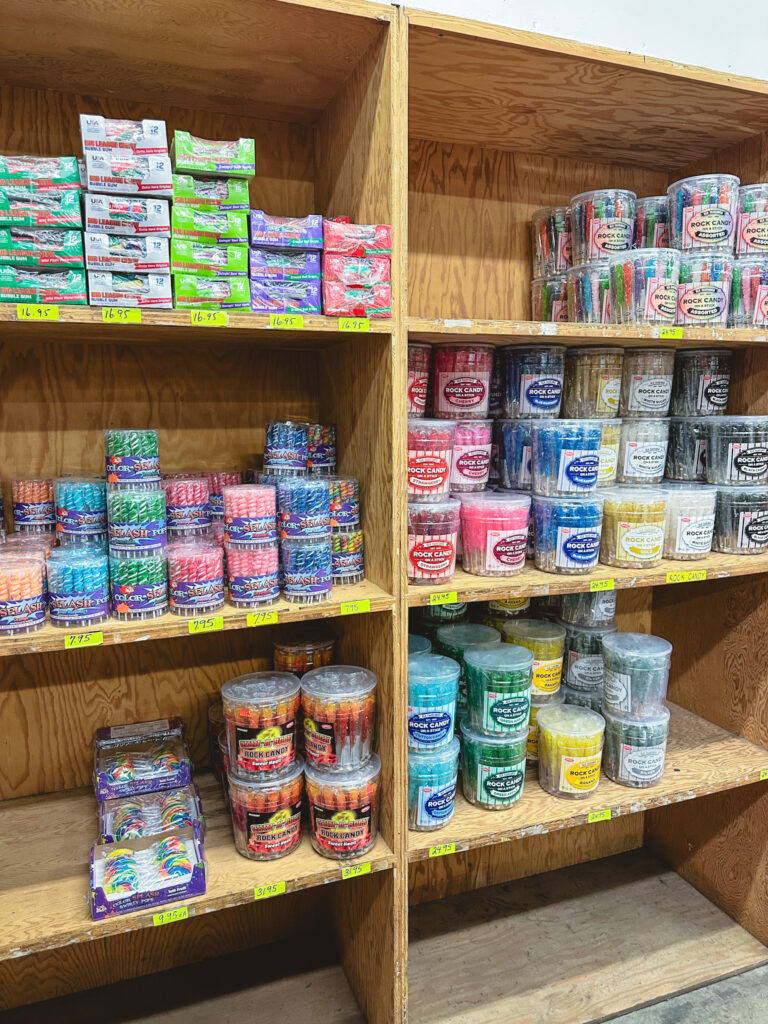 color coded candy at Wayne's Candy Co.