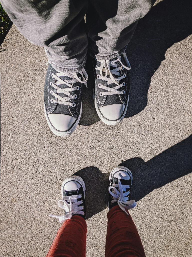 big kid and parent shoes