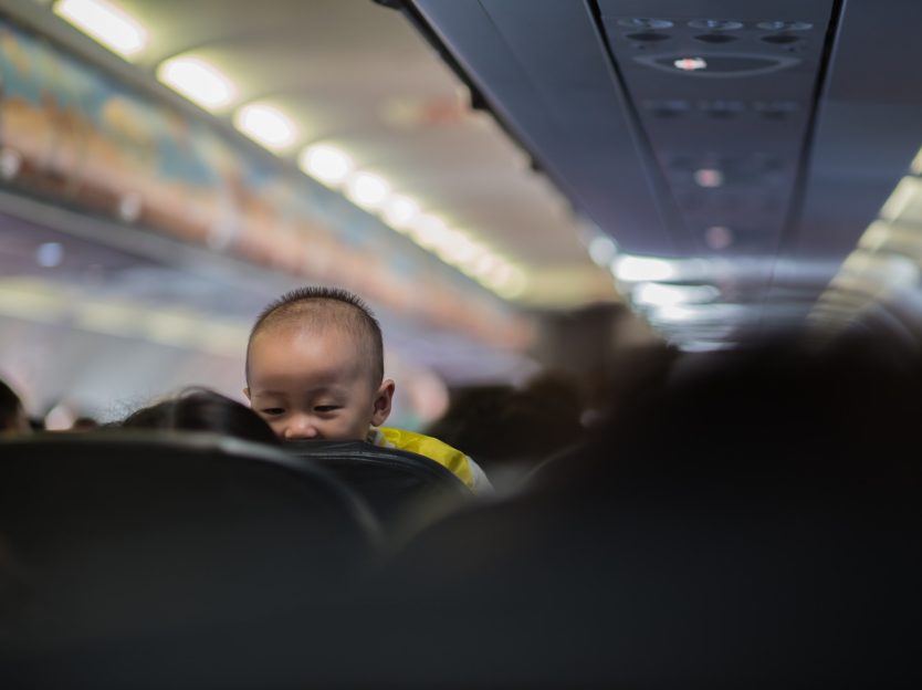 Picture of baby on airplane
