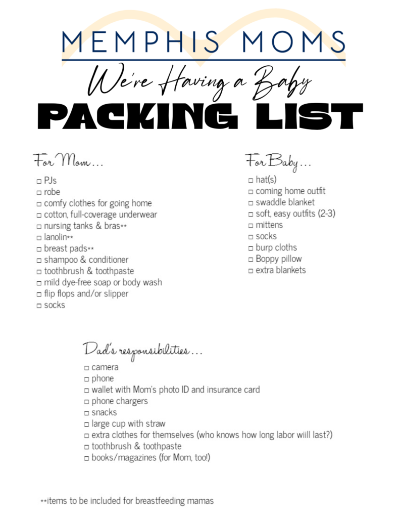 packing list graphic