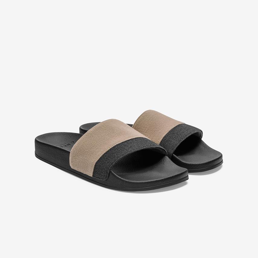 Greats Black & Tan Slides