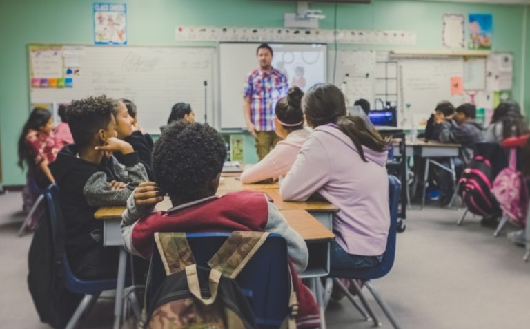 teaching in a classroom