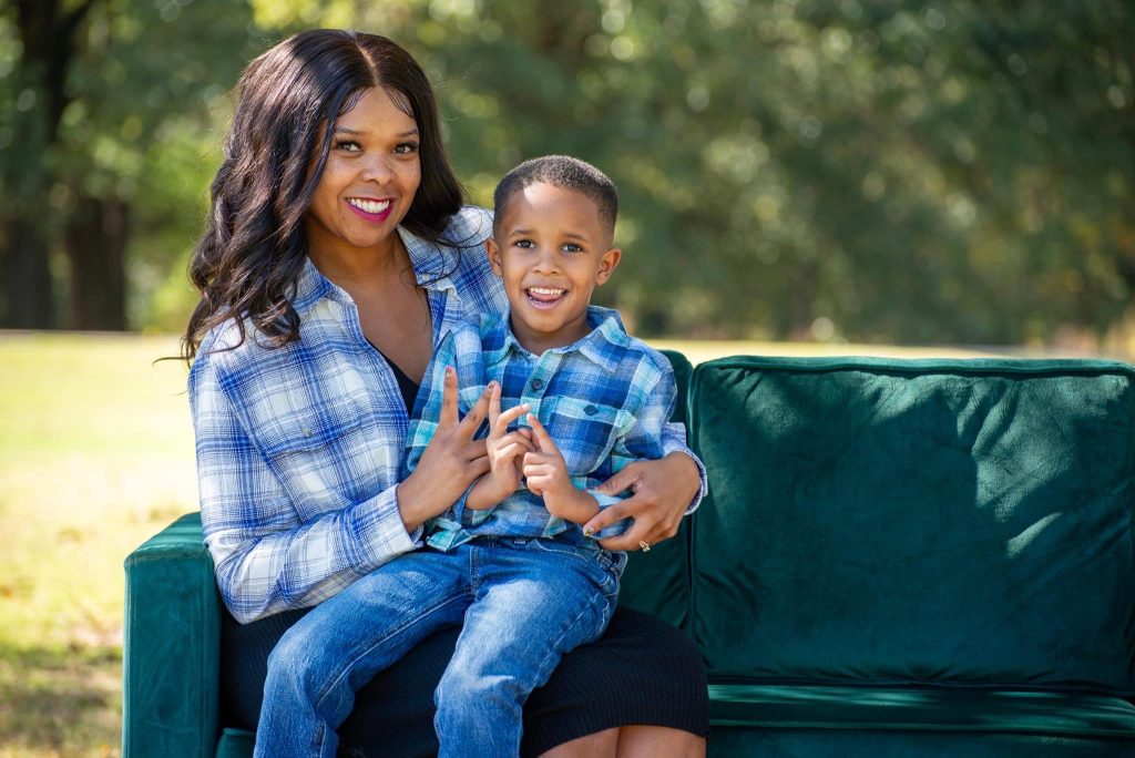 mom with her son