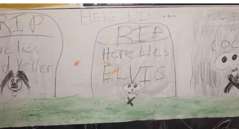 halloween decorate by the kids