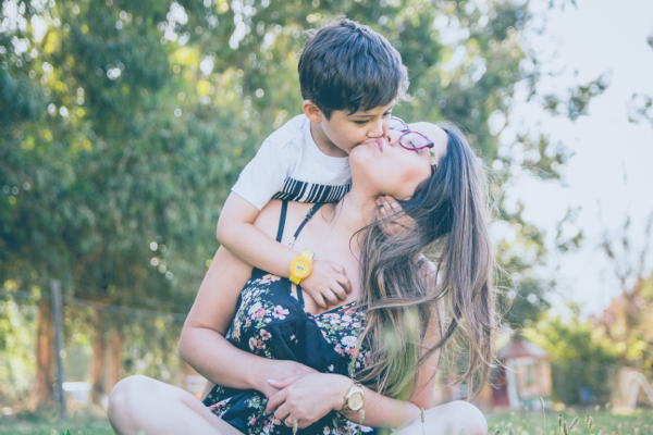 mother with son
