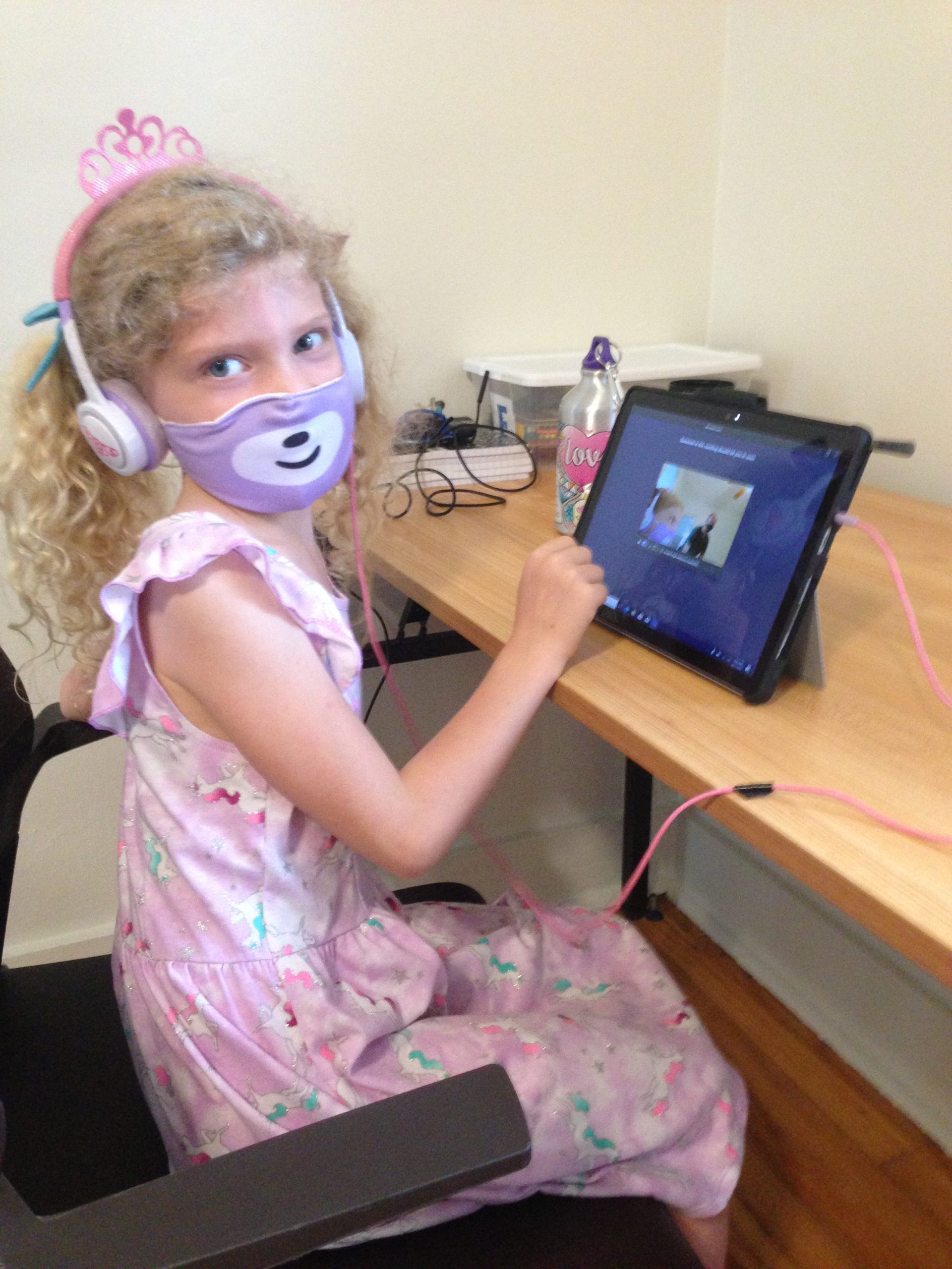 mask wearing in our pod schoolhouse