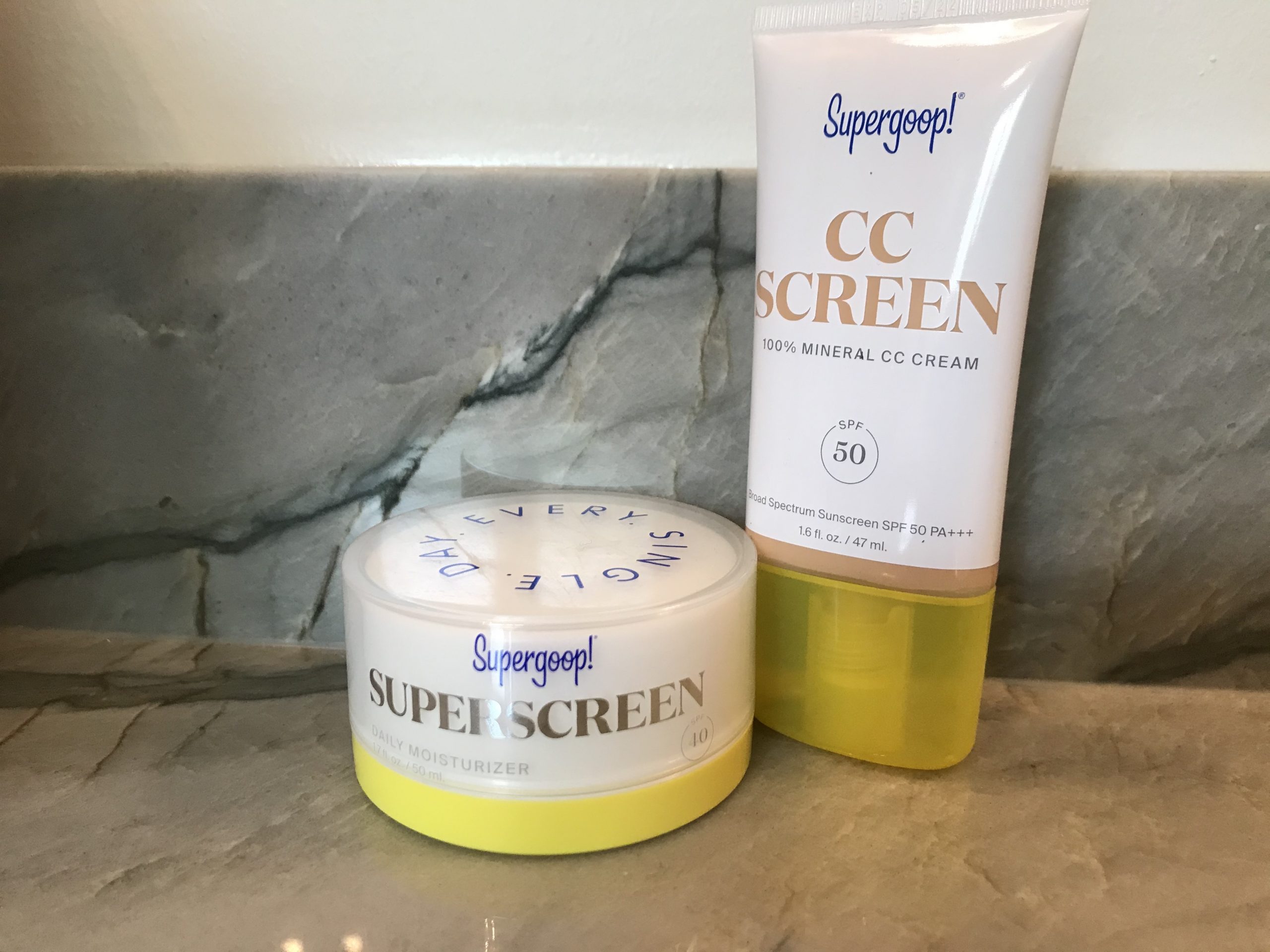 Picture of Supergoop brand sunscreen and cc cream