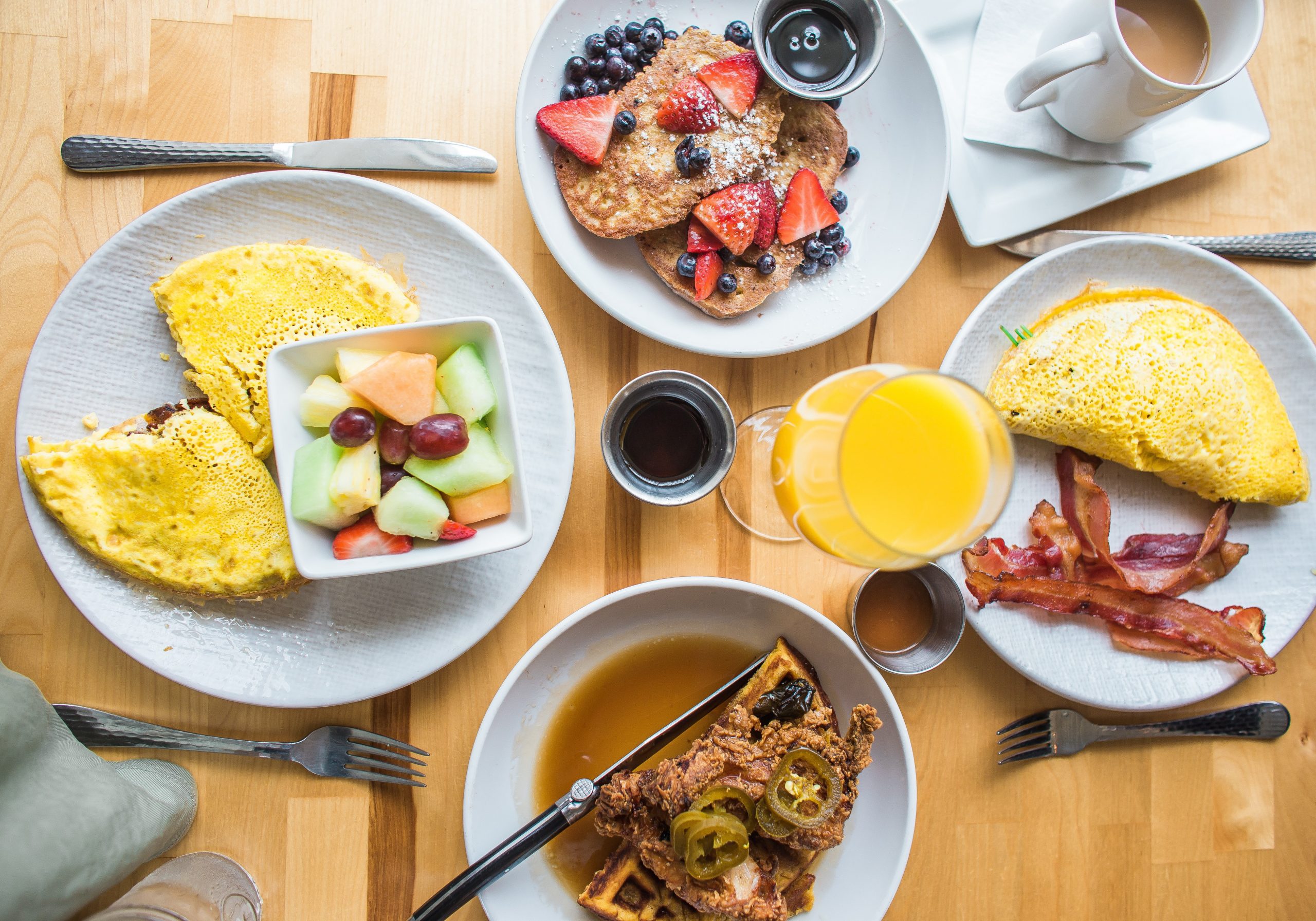 Table with breakfast foods