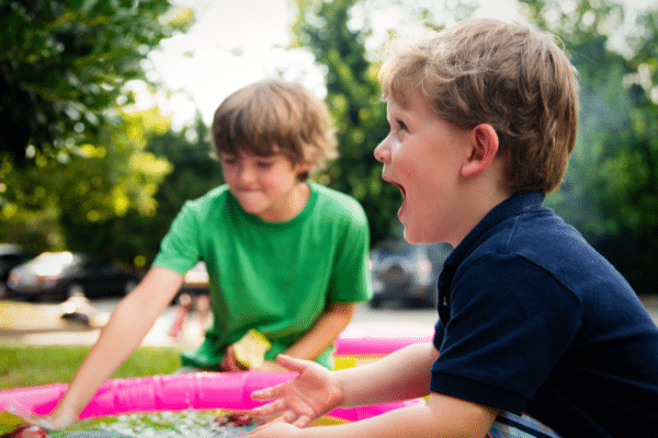 kids playing in water