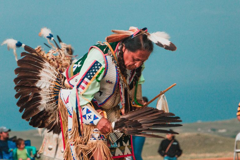 Native American man dancing