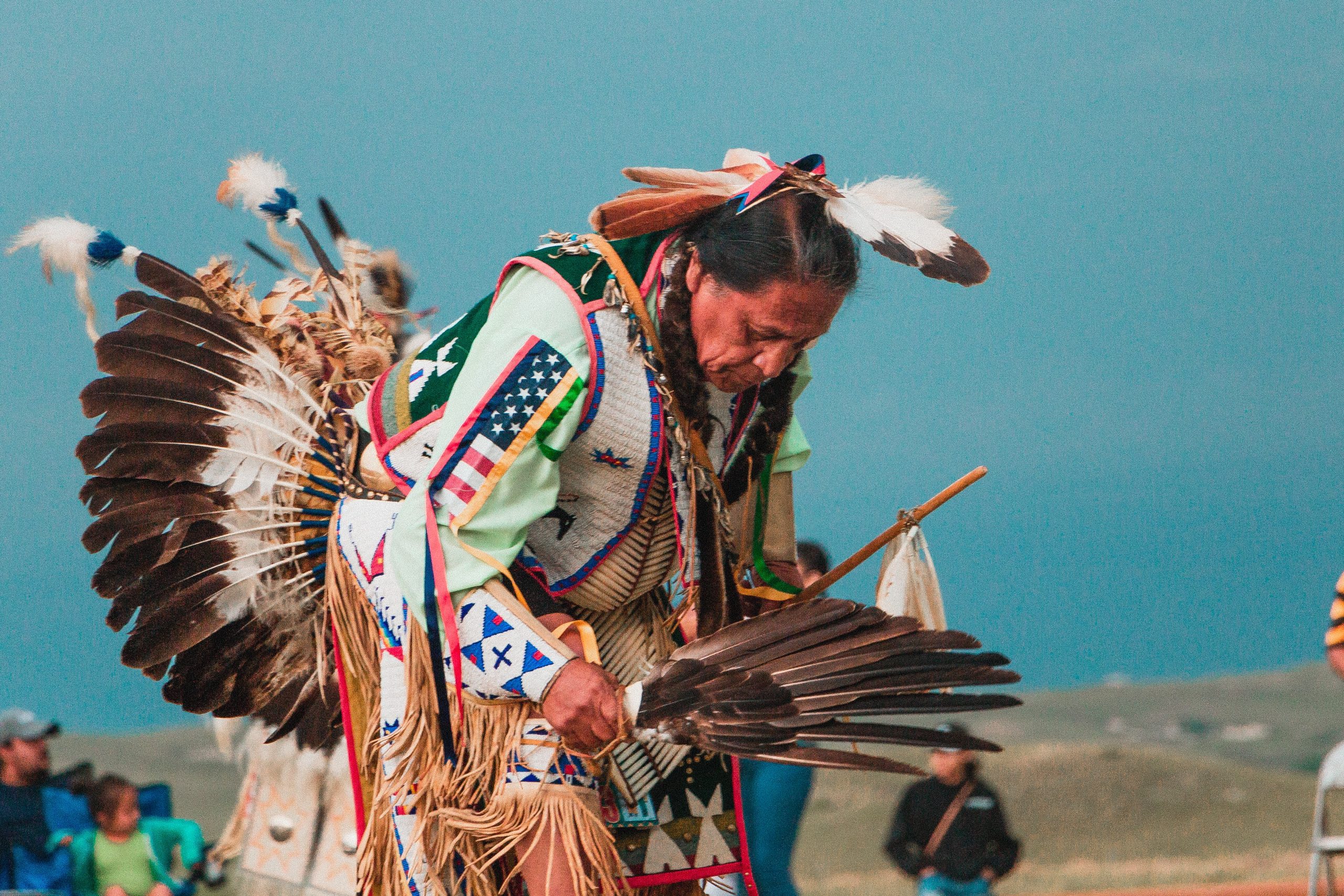 Native American man dancing