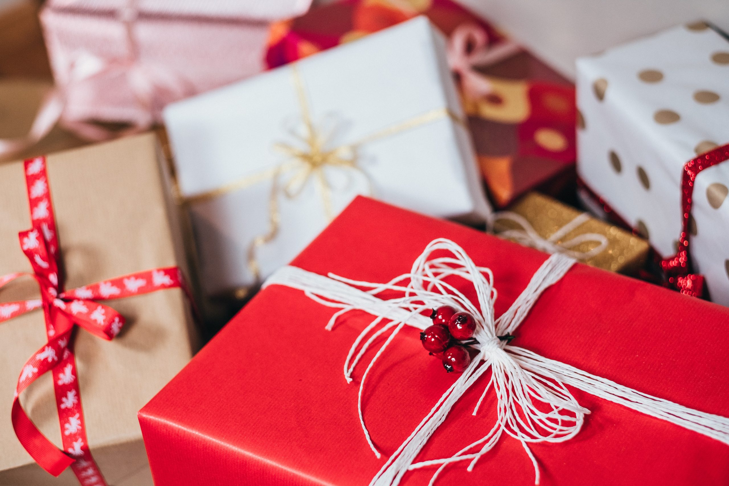 Colorfully wrapped gifts