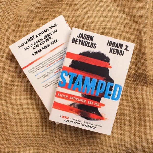 the front and back of the banned book Stamped