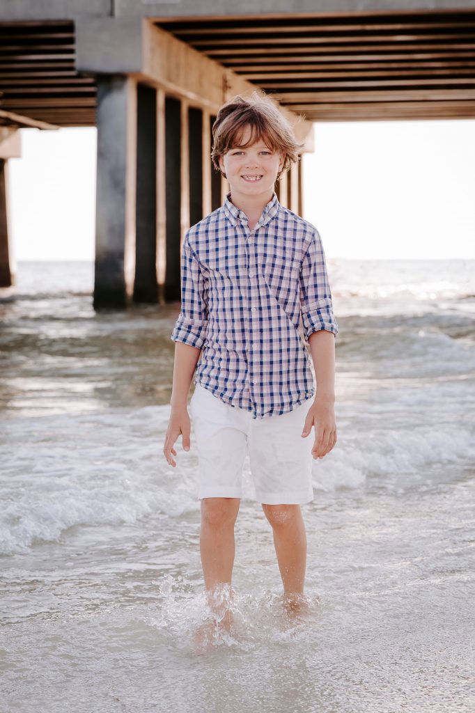 my son last summer at the beach