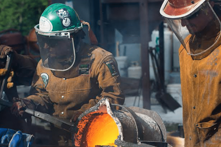 iron pour at the Metal Museum