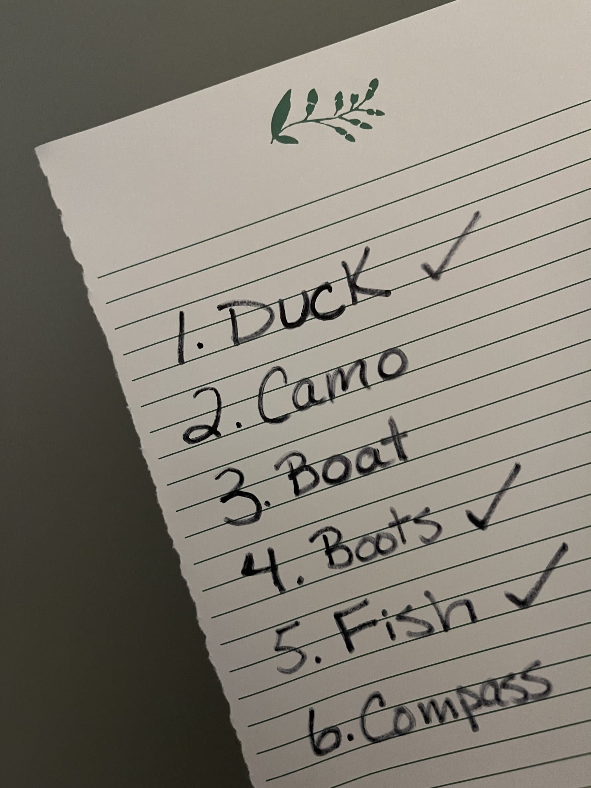 scavenger hunt list for Bass Pro Shop