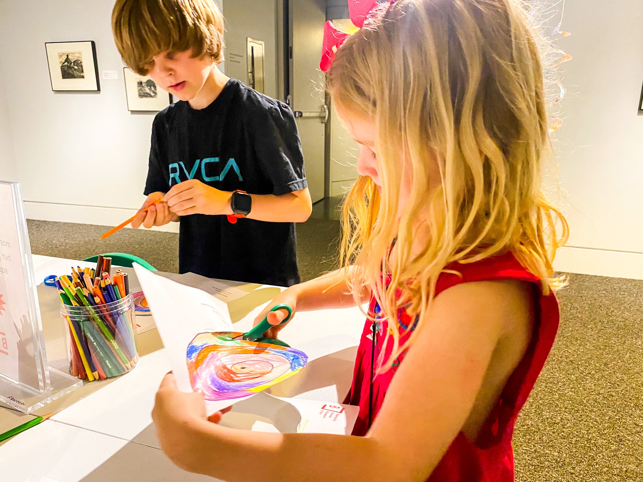 doing the craft at the Brooks Museum