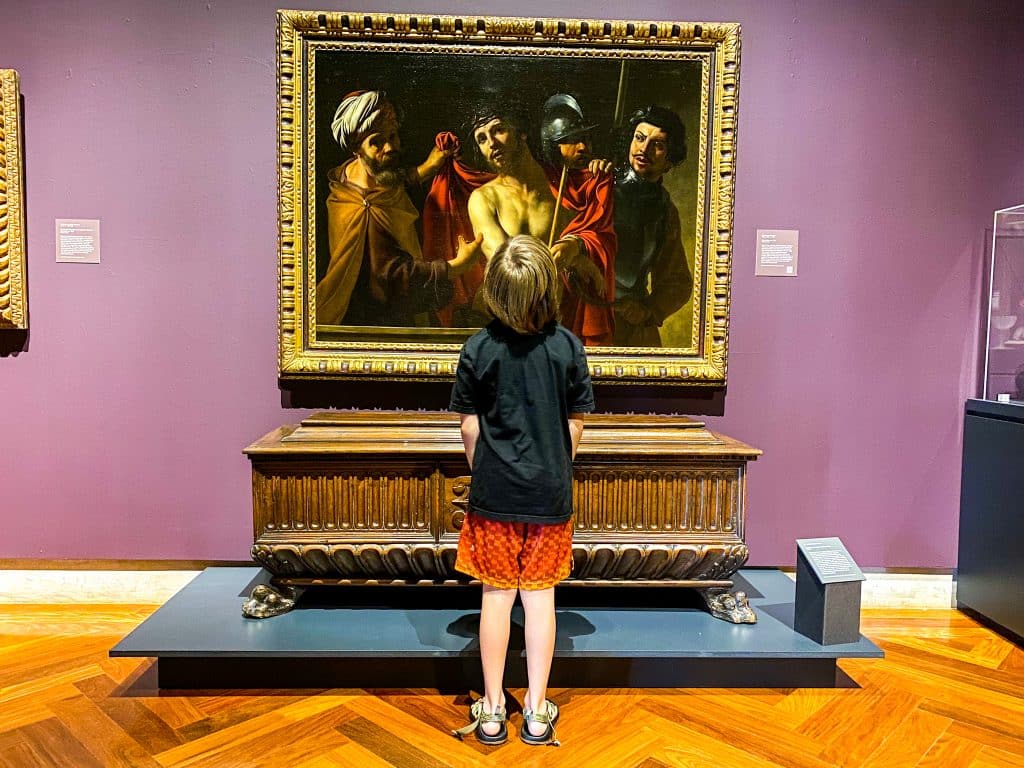 looking at art at the Brooks Museum