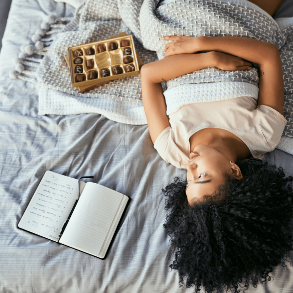 woman with PMS from her period