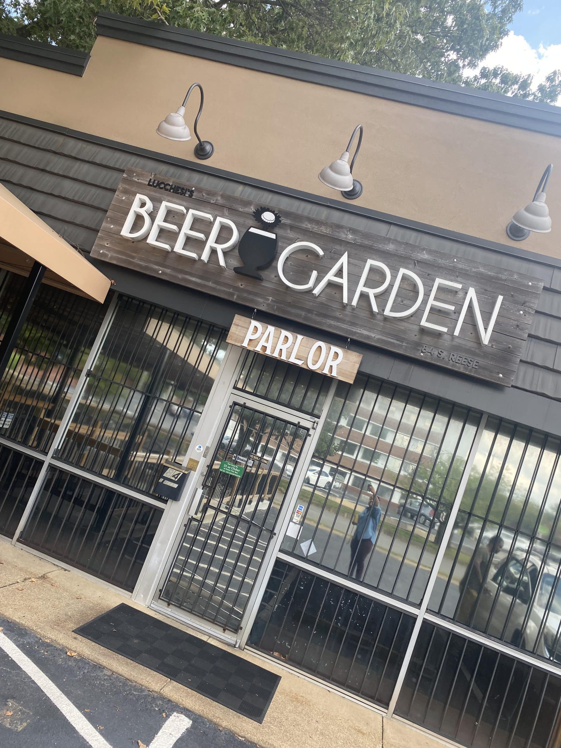 entrance to Lucchesi's Beer Garden