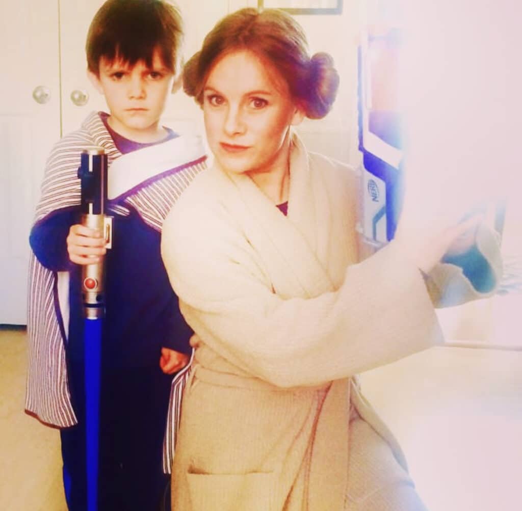 son and stepmom dressed as Star Wars characters