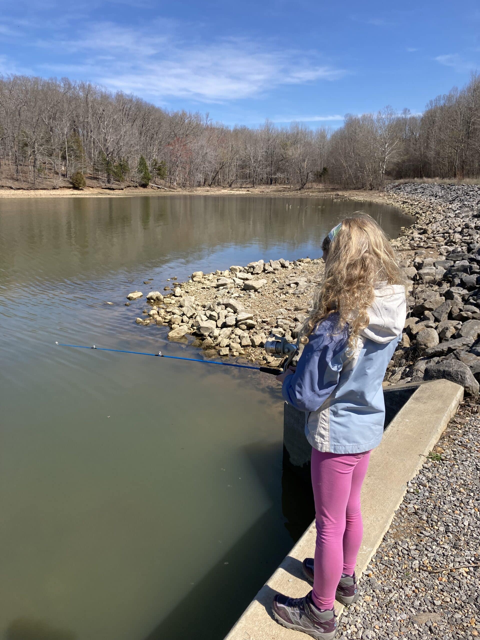 doing a little fishing by our campsite 