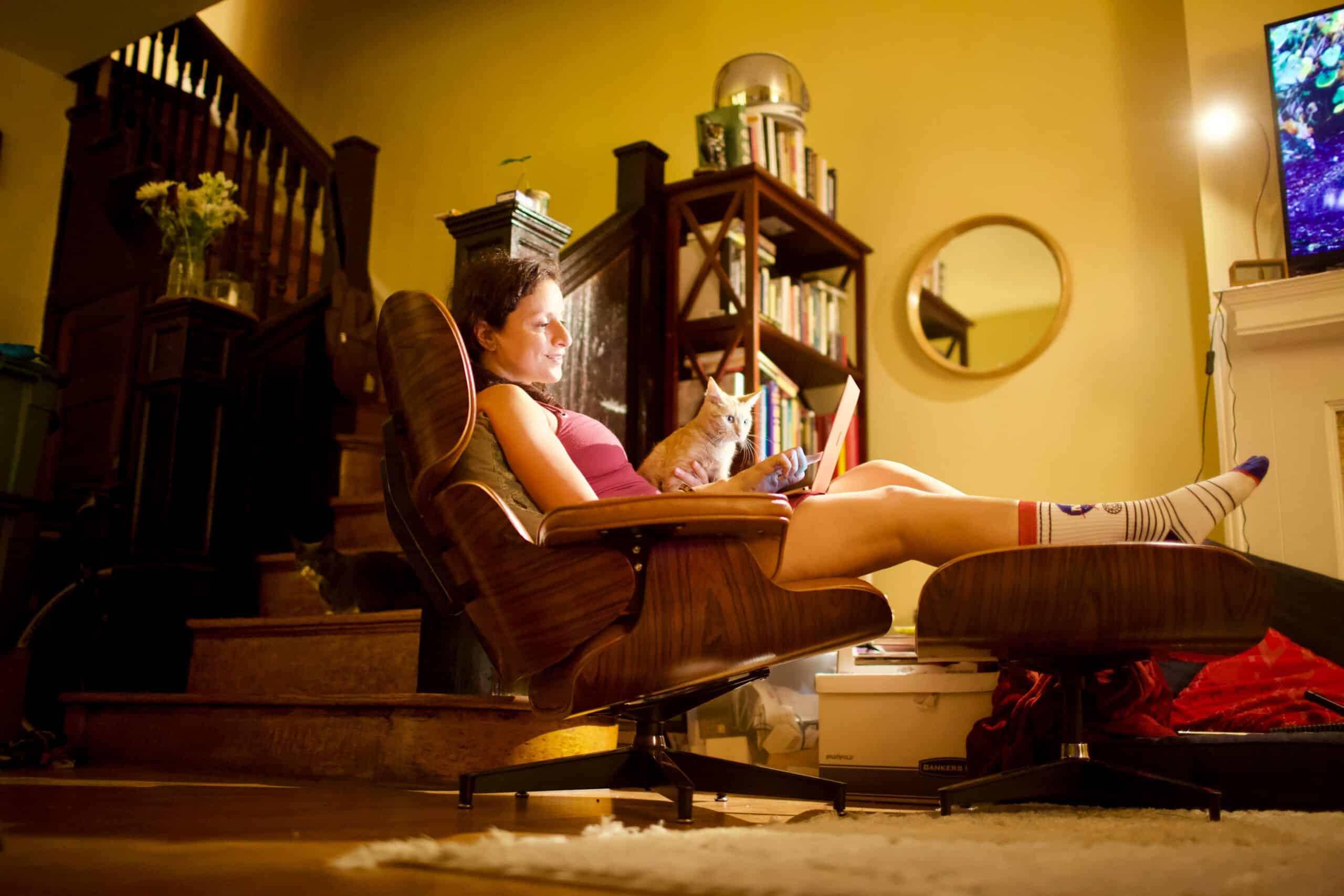 stay-at-home mom alone in her house