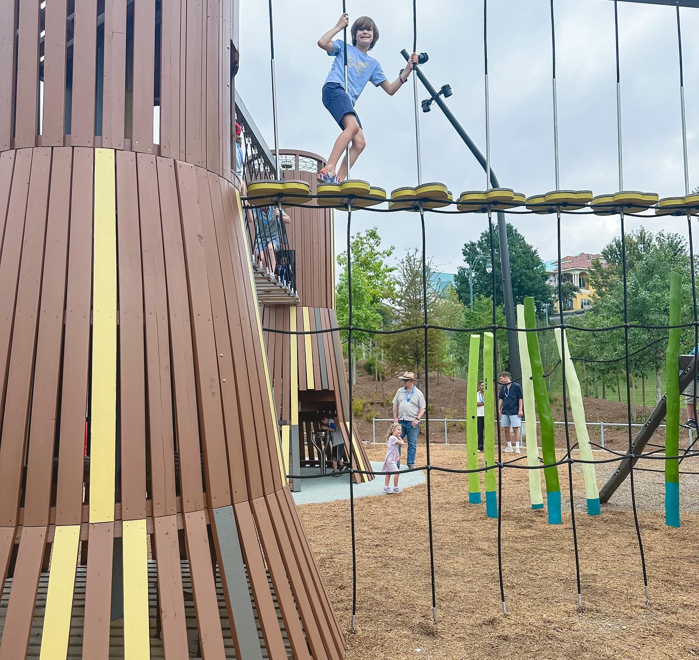 boy at the playground in the summer