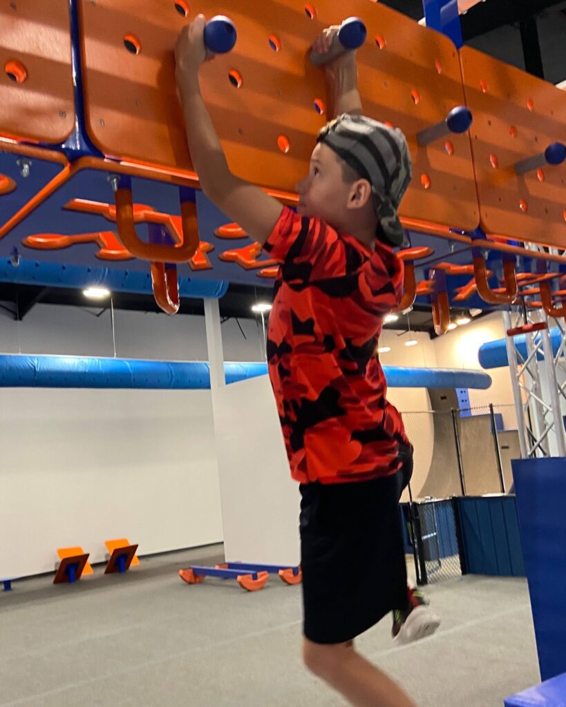 playing inside at Ninja Gym