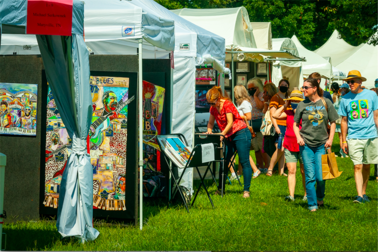 vendors at the Pink Palace Crafts Fair