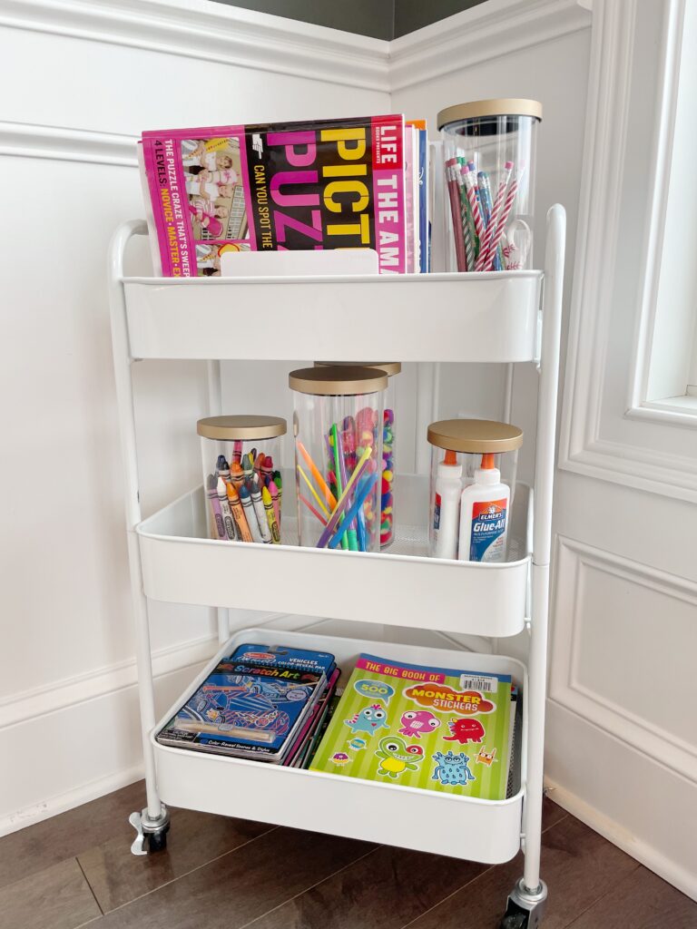 rolling cart to get organized