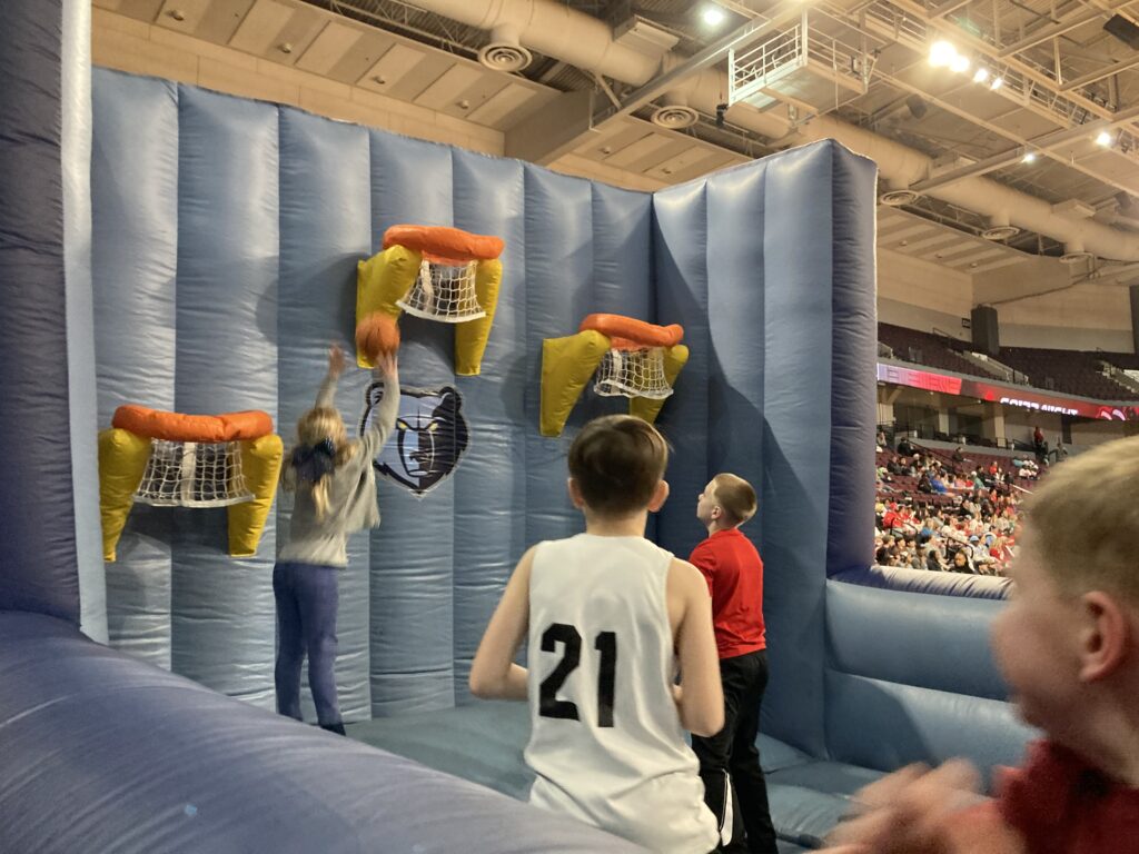 inflatable at the Hustle game