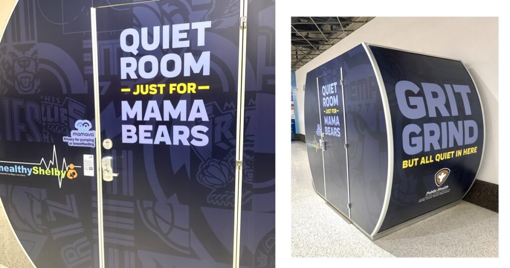 nursing pod at the Grizzlies game
