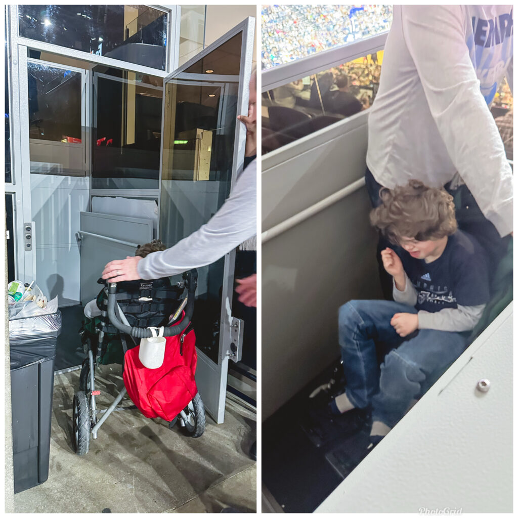 wheelchair lift at the Grizzlies game